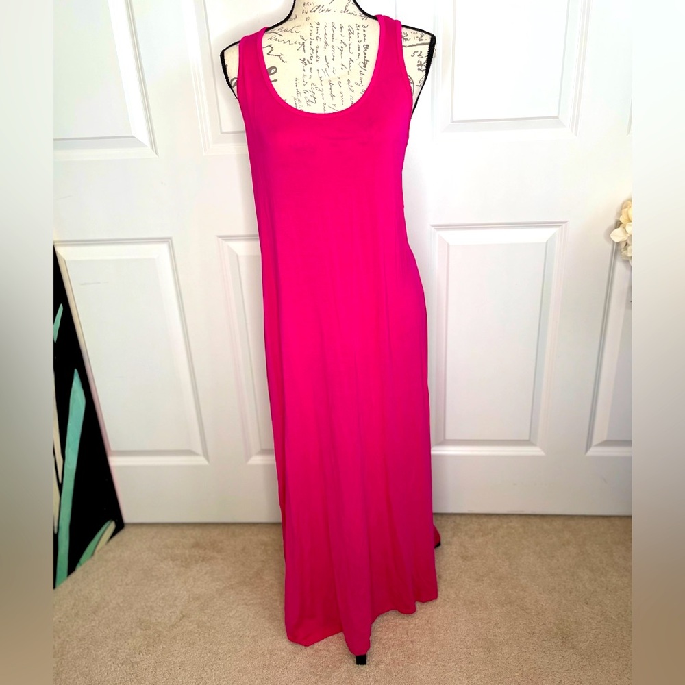 Dressis Maxi Dress Sundress Pink Pullover XL B11